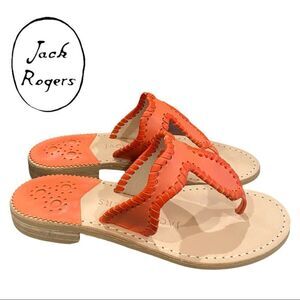 New in Box JACK ROGERS Jackie Coral Leather Sandals 5